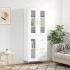Aparador alto madera contrachapada blanco brillo 69,5x34x180