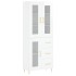 Aparador alto madera contrachapada blanco brillo 69,5x34x180