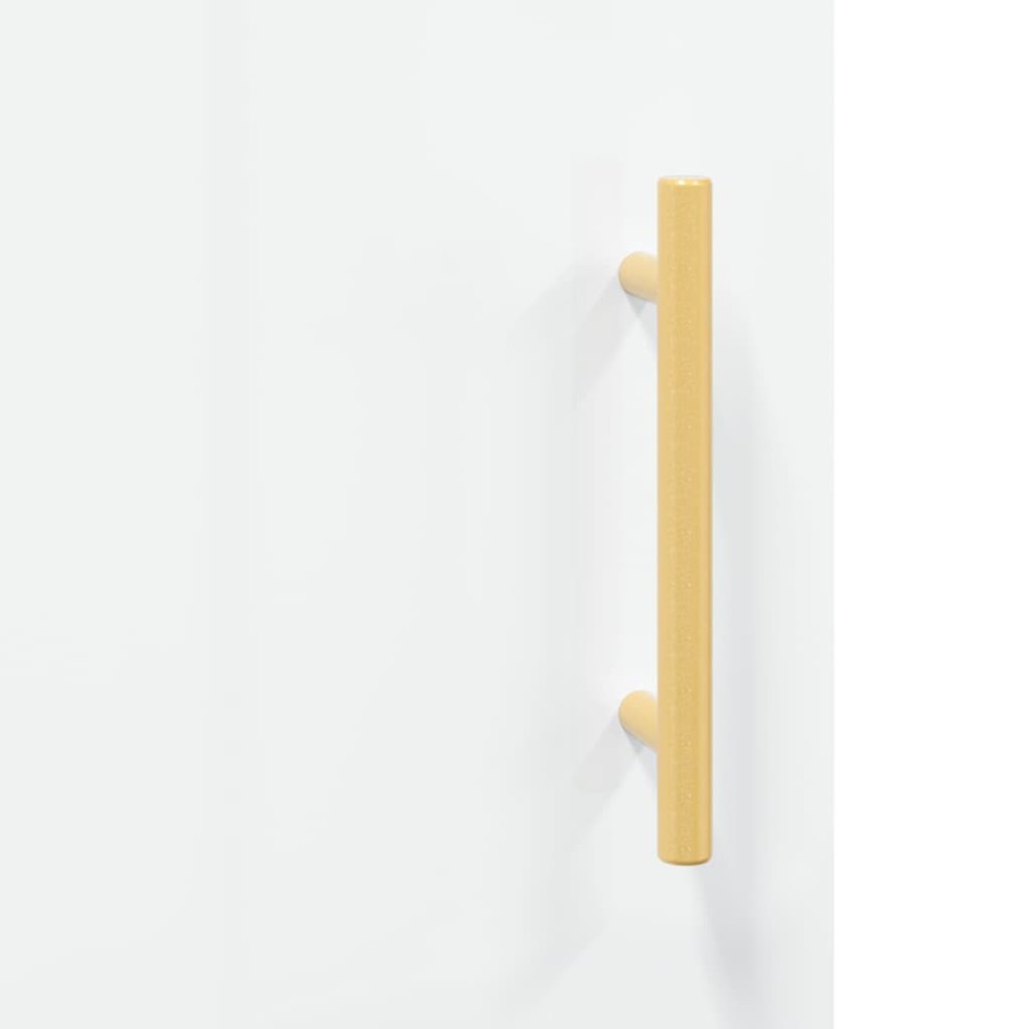 Aparador alto madera contrachapada blanco brillo 69,5x34x180