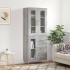 Aparador alto madera contrachapada gris sonoma 69,5x34x180