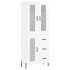 Aparador alto madera contrachapada blanco brillo 69,5x34x180