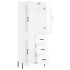 Aparador alto madera contrachapada blanco brillo 69,5x34x180