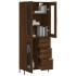 Aparador alto madera contrachapada marrón roble 69,5x34x180