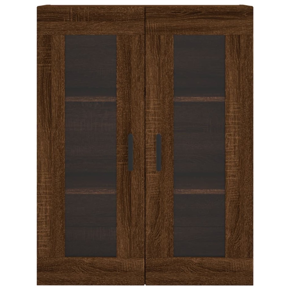 Aparador alto madera contrachapada marrón roble 69,5x34x180