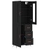 Aparador alto madera contrachapada negro 69,5x34x180