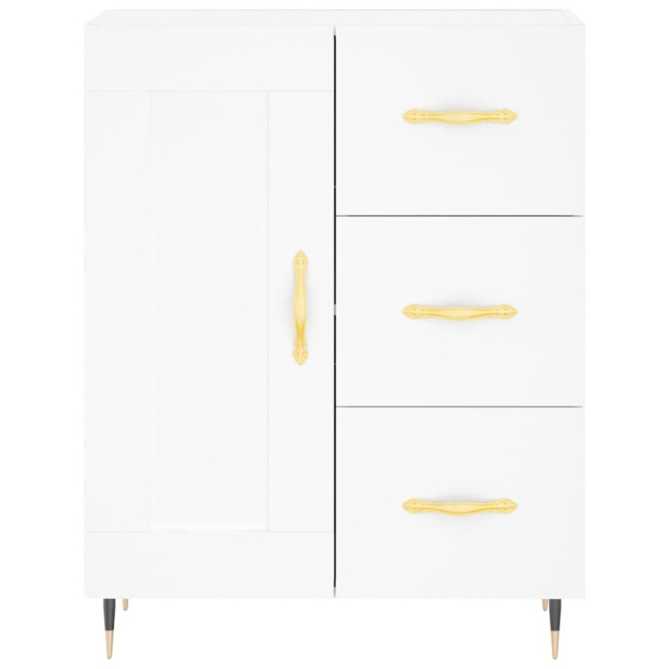 Aparador alto madera contrachapada blanco 69,5x34x180