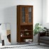 Aparador alto madera contrachapada marrón roble 69,5x34x180