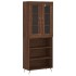 Aparador alto madera contrachapada marrón roble 69,5x34x180