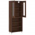 Aparador alto madera contrachapada marrón roble 69,5x34x180