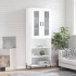 Aparador alto madera contrachapada blanco brillo 69,5x34x180