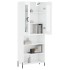 Aparador alto madera contrachapada blanco brillo 69,5x34x180