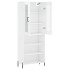 Aparador alto madera contrachapada blanco brillo 69,5x34x180