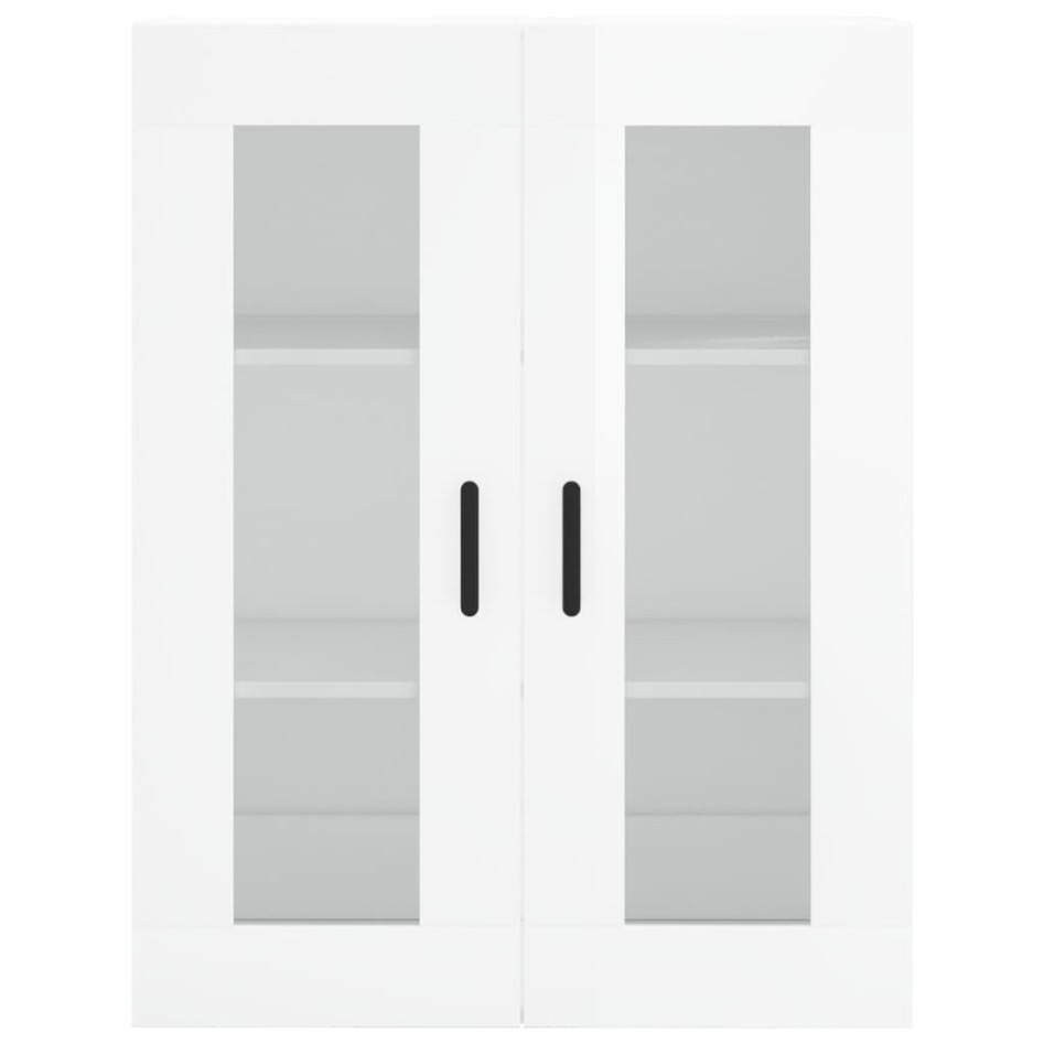 Aparador alto madera contrachapada blanco brillo 69,5x34x180