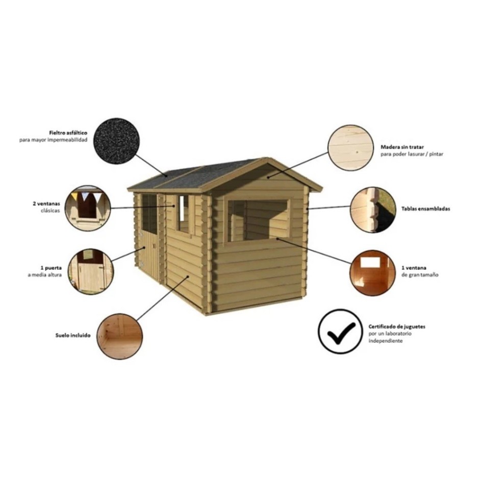 Casita infantil de madera Pioline