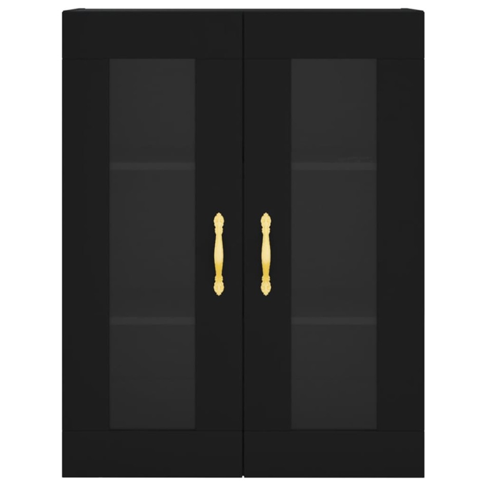 Aparador alto madera contrachapada negro 69,5x34x180