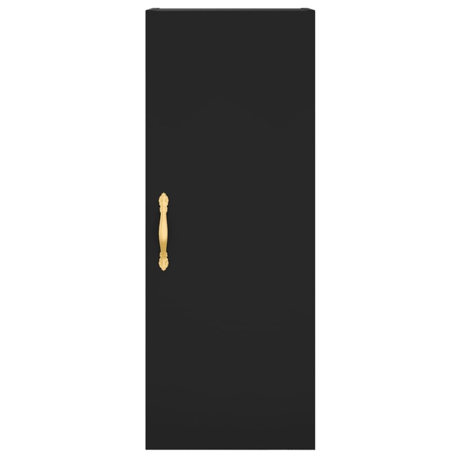 Aparador de madera contrachapada negro 34,5x34x180