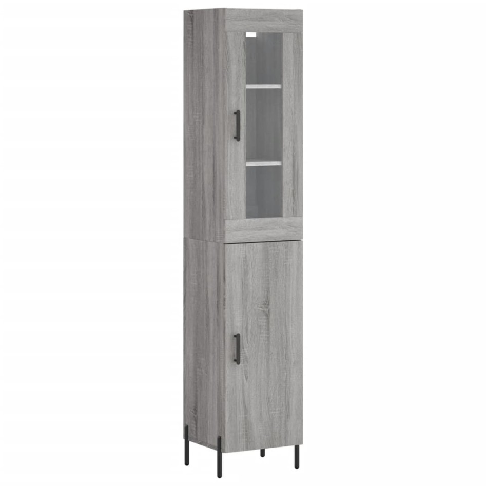 Aparador alto madera contrachapada gris Sonoma 34,5x34x180