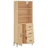 Aparador alto madera contrachapada color roble 69,5x34x180