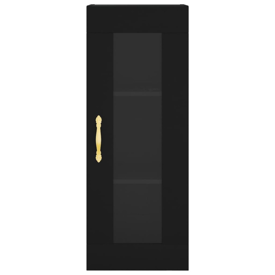 Aparador de madera contrachapada negro 34,5x34x180