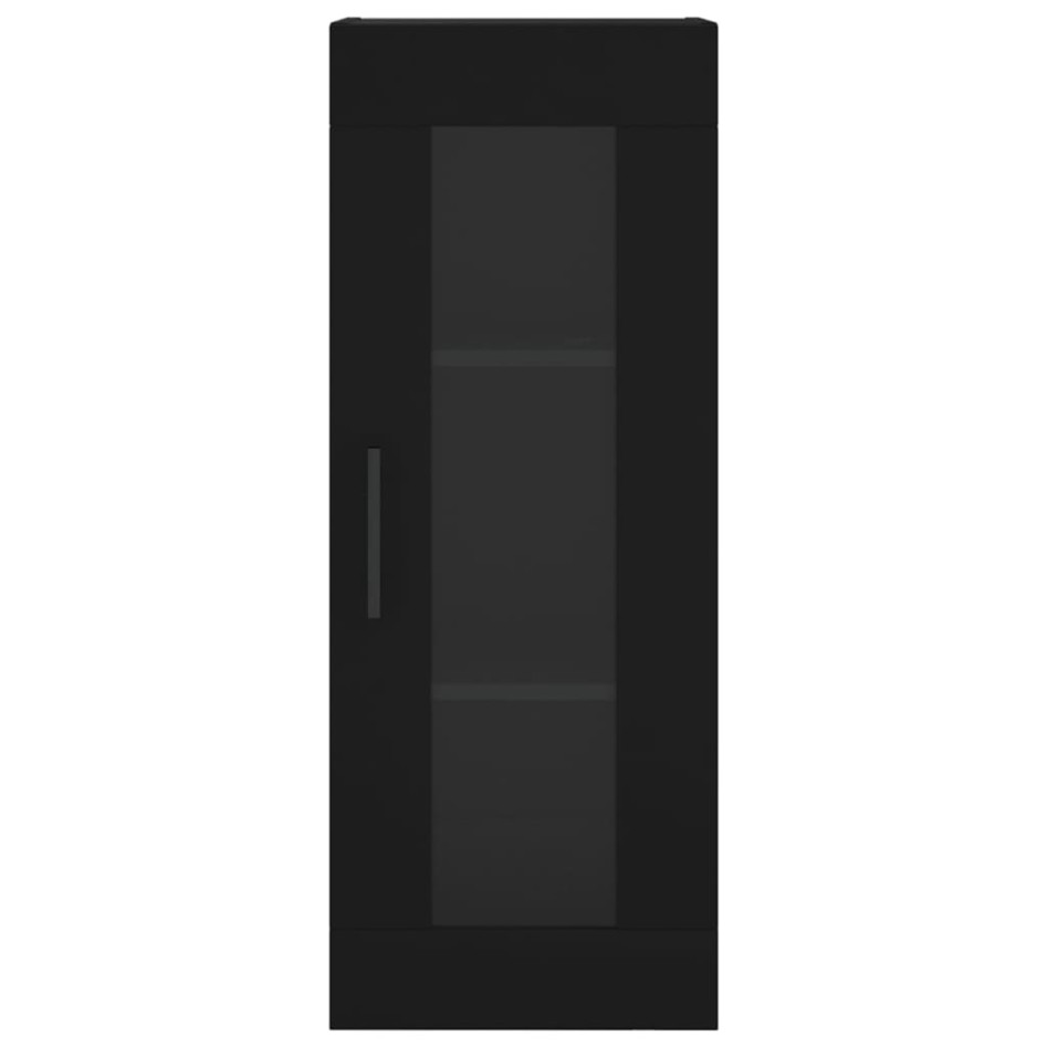 Aparador de madera contrachapada negro 34,5x34x180