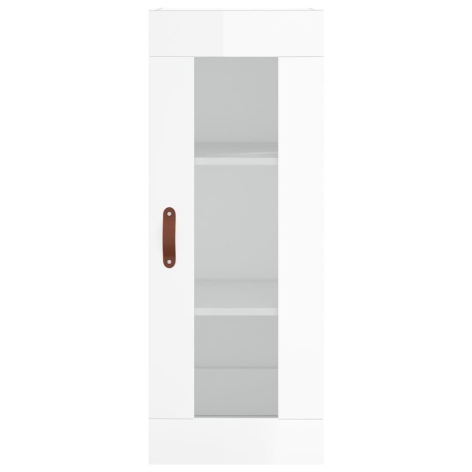 Aparador alto madera contrachapada blanco brillo 34,5x34x180