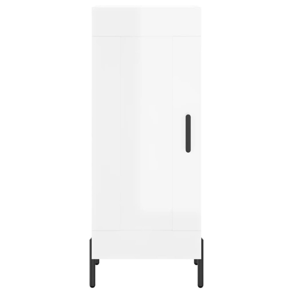 Aparador alto madera contrachapada blanco brillo 34,5x34x180