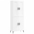 Aparador alto madera contrachapada blanco brillo 69,5x34x180