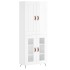 Aparador alto madera contrachapada blanco brillo 69,5x34x180
