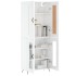 Aparador alto madera contrachapada blanco brillo 69,5x34x180