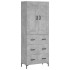 Aparador alto madera contrachapada gris hormigón 69,5x34x180