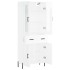Aparador alto madera contrachapada blanco brillo 69,5x34x180