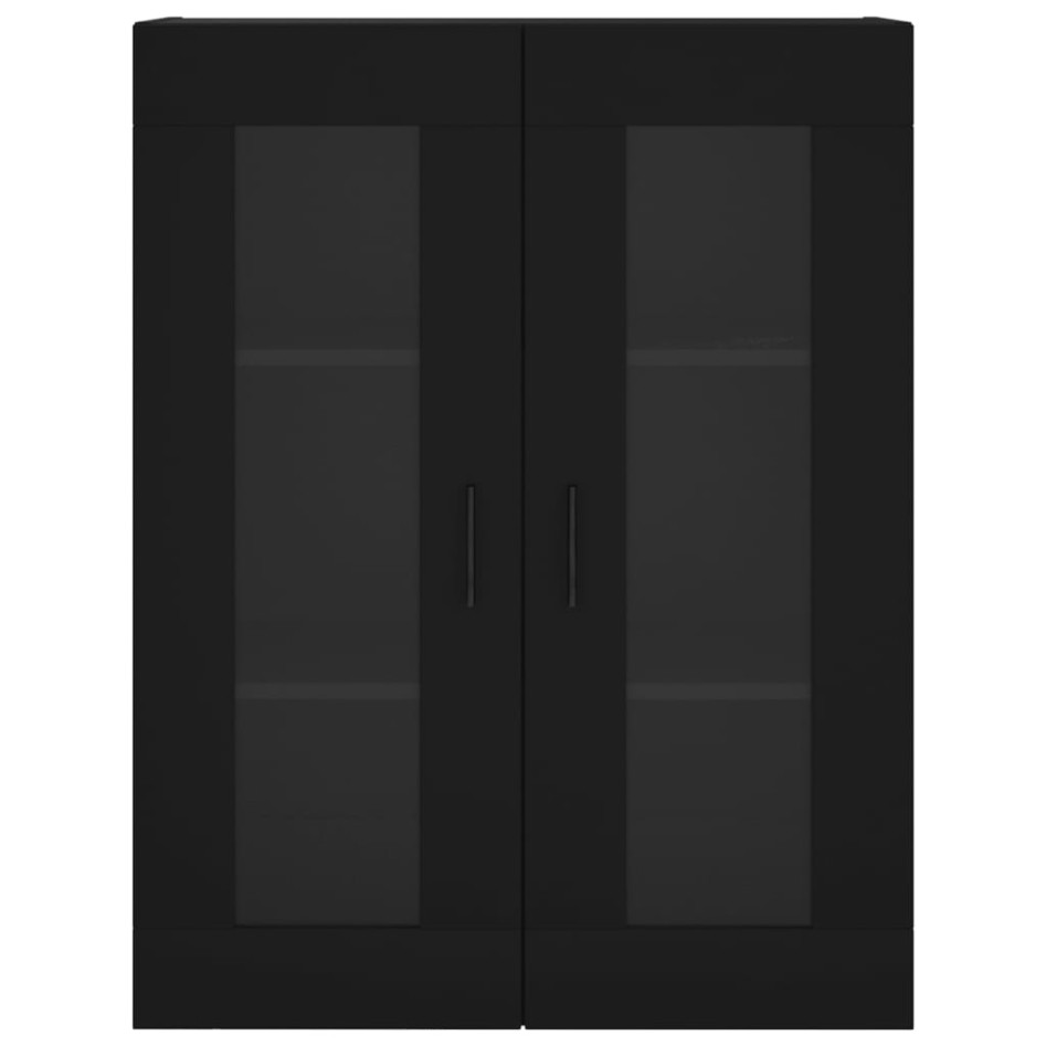 Aparador alto madera contrachapada negro 69,5x34x180