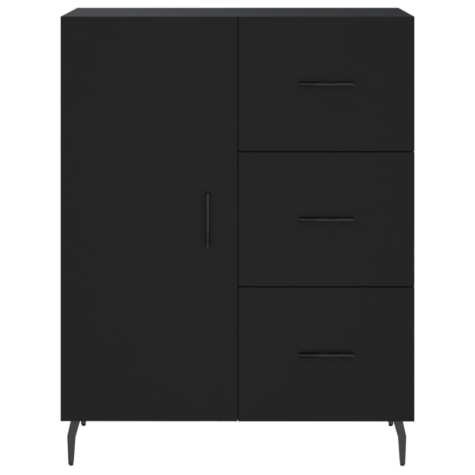 Aparador alto madera contrachapada negro 69,5x34x180