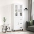 Aparador alto madera contrachapada blanco brillo 69,5x34x180