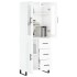 Aparador alto madera contrachapada blanco brillo 69,5x34x180