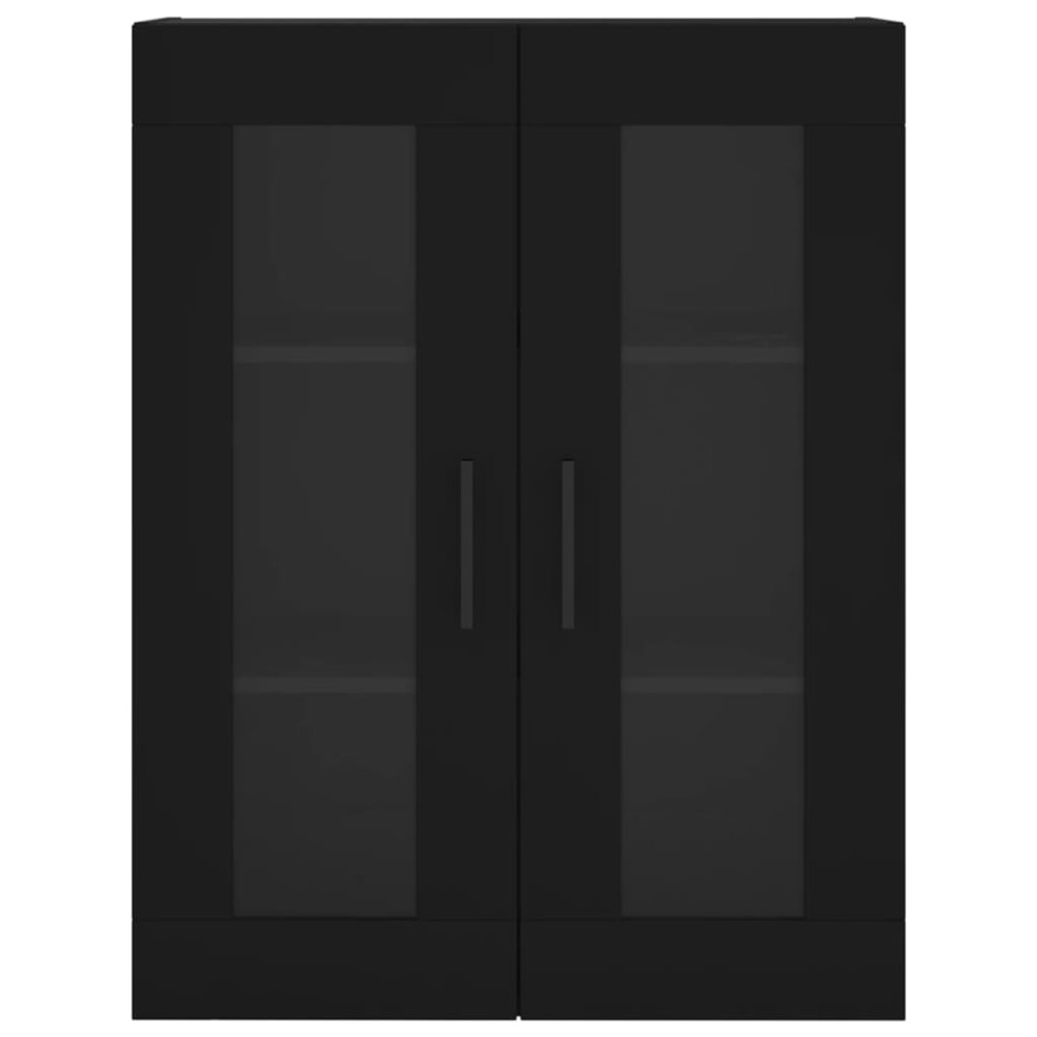 Aparador alto madera contrachapada negro 69,5x34x180