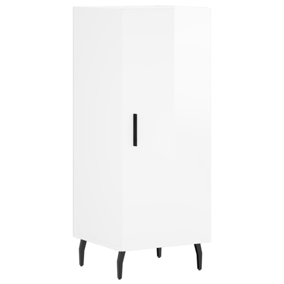 Aparador alto madera contrachapada blanco brillo 34,5x34x180