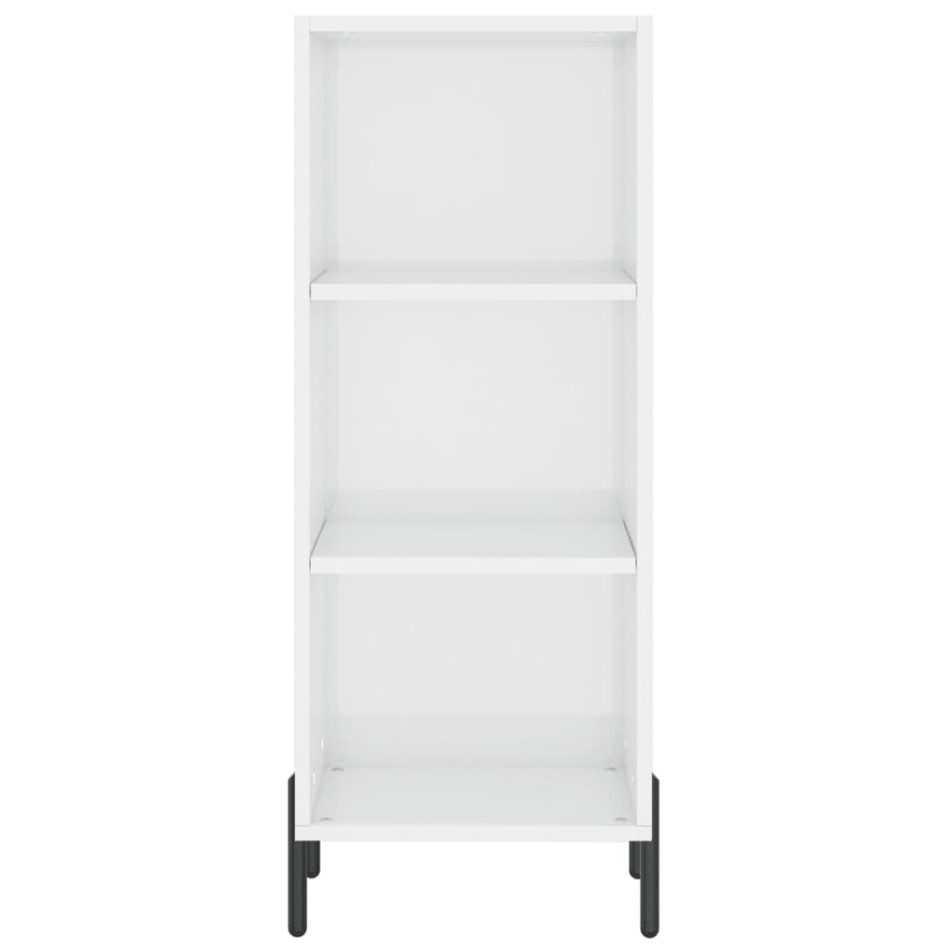 Aparador alto madera contrachapada blanco brillo 34,5x34x180