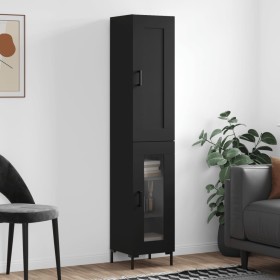 Aparador de madera contrachapada negro 34,5x34x180