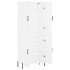 Aparador alto madera contrachapada blanco brillo 69,5x34x180