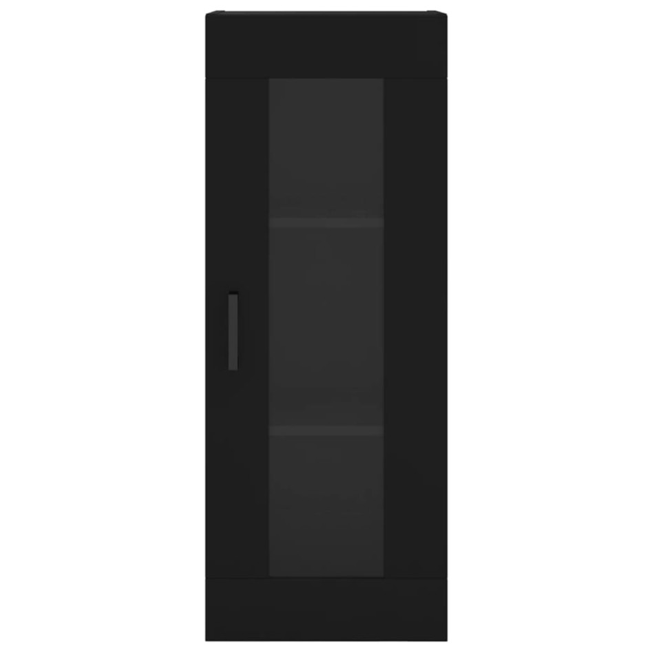 Aparador de madera contrachapada negro 34,5x34x180