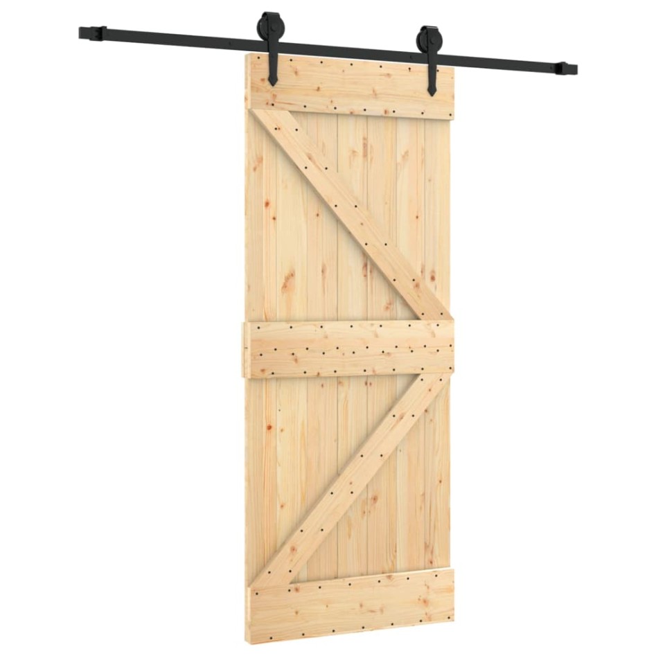 Puerta corredera con herrajes madera maciza de pino 85x210