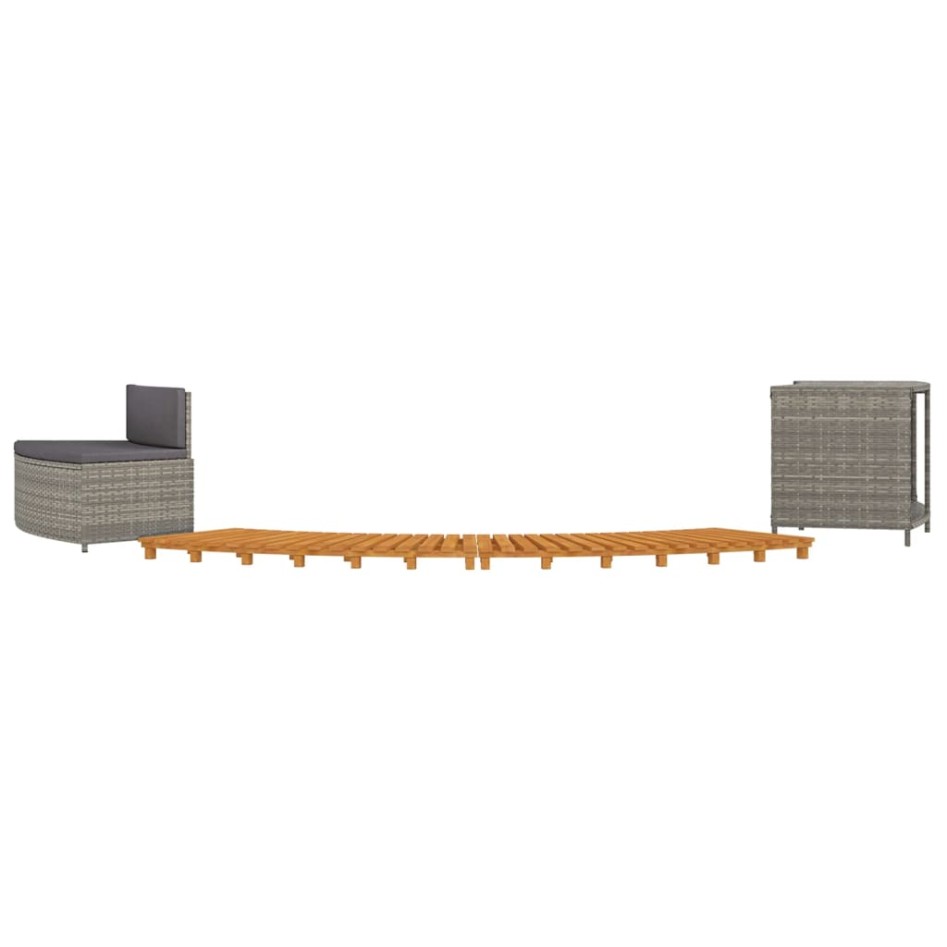 Borde bañera hidromasaje madera acacia y ratán sintético