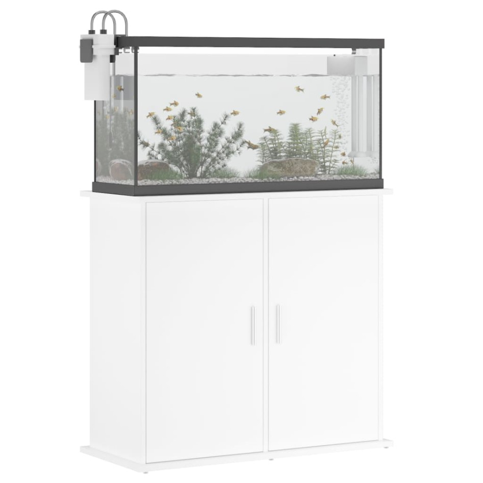 Soporte para acuario madera de ingeniería blanco 81x36x73