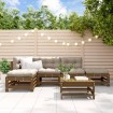 Juego muebles de jardín 6 piezas madera maciza pino marrón miel