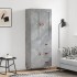 Aparador alto madera contrachapada gris hormigón 69,5x34x180