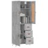 Aparador alto madera contrachapada gris hormigón 69,5x34x180