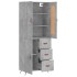 Aparador alto madera contrachapada gris hormigón 69,5x34x180