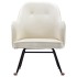 Silla mecedora de terciopelo blanco