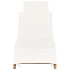 Tumbona plegable con cojín blanco crema madera maciza de
